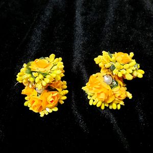 Floral Earrings Pink N Yellow