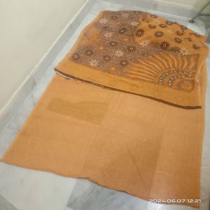 Mustard BrownPrinted Saree