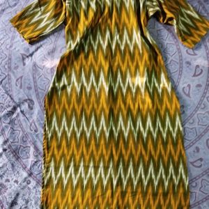 Yellow Printed Kurti