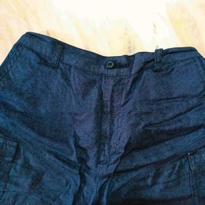 Blue Cotton Shorts