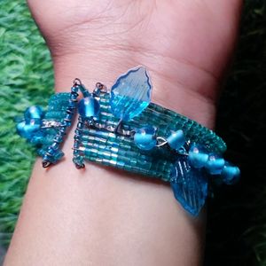 Sea- Blue Beaded Bracelet