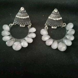 Grey Stone Earrings