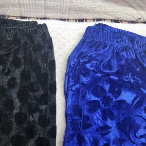 Black And Blue Winter Wear Legging.  .