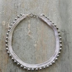 Silver Beads Choker Necklace