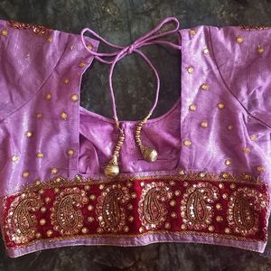 Net Lavander Saree (With Blouse)