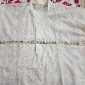 Men White Chikankari Kurta 1