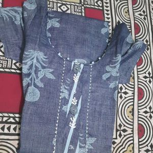 Blue Stitched Kurti