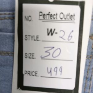 W-26 Size-30 Slim Fit Women Denim Jeans