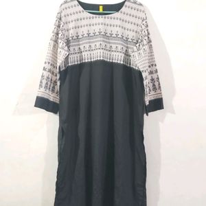 Black And White Print Stylish Kurta (Women)