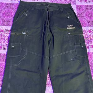 Olive Green Cargo Jeans