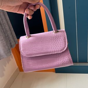 Purple Sling And Hand Bag