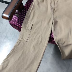 Beige Cargo Jeans