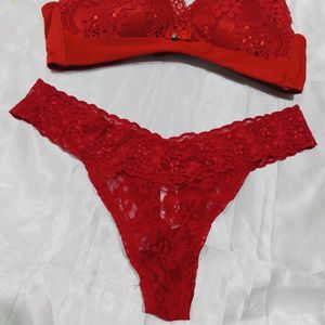 Sexy  ♥️ Red Bra Penty Set For Bride