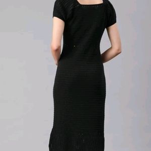 Black Sheath Crochet Dress