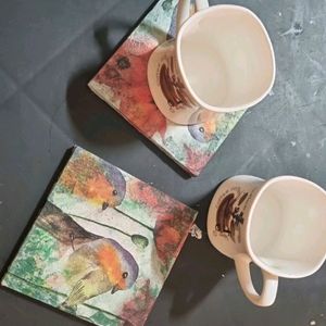 MDF DECOUPAGE Coasters SET OF 2