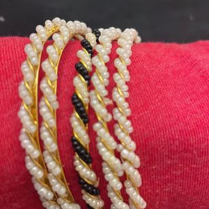 Pearls Bangles, Stone Bracelet