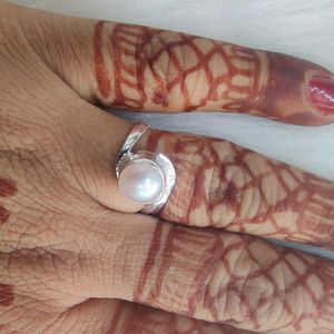 Pure Silver Pearl Ring For Women Nd Girl's