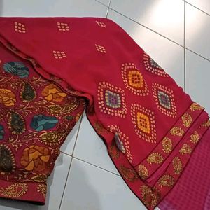 Printed Soft Saree With Unstitched Blouse