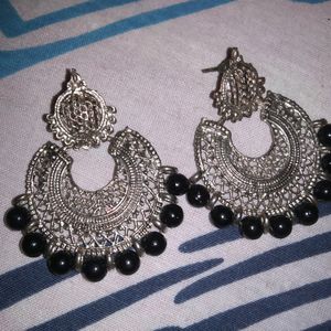 Combo Of Silver Oxidised Earrings.