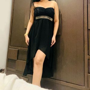 Black Beautiful Bustier High Low Dress