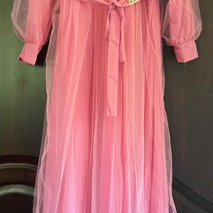 Baby Pink Net Full Gown