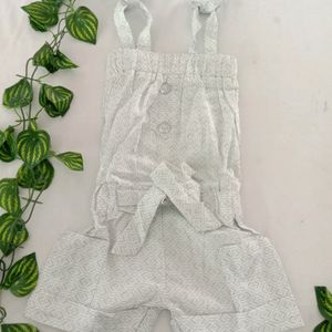 Light Blue & White Casual Jumpsuit (Girl's)