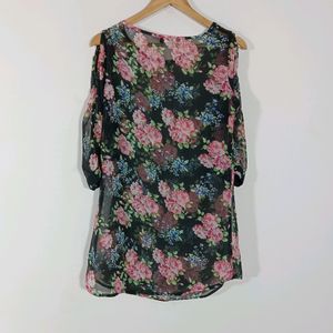 Black Printed Casual Top (Women)