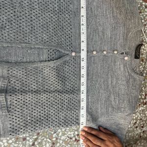 Grey Women Cardigan Sweater