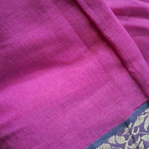 Pure Pink Bengal Cotton Saree