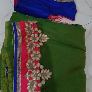Green Saree With Blouse