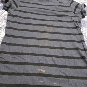 Adidas Black And Grey Striped Tshirt For Her