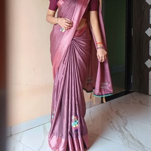 Party Wear Sattin Saree