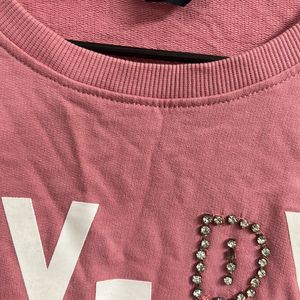 Sequin Detail Pastel Sweatshirt