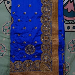 Traditional Blue Saree 🥻