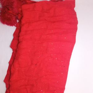 AHMADUN BRAND NEW Red Dupatta Rayon