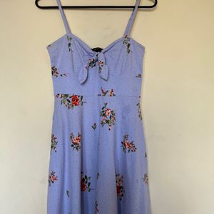 Front Tie Detail Floral Dress