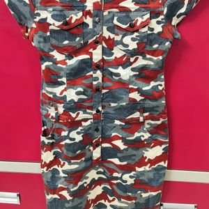 Military Print Midi For Girls