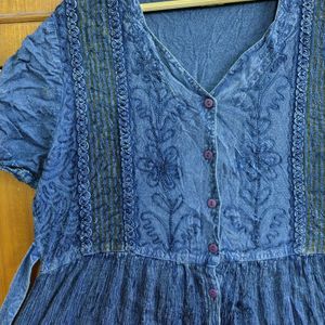 Blue Cotton Kurti