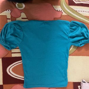 sss blue crop top