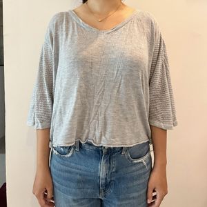 Grey Batwing Sleeve Top