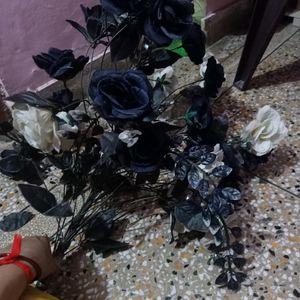 Today Offer Artificial Black And White Rose