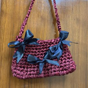 Satin Handmade Crochet Bag