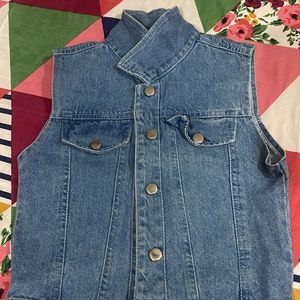 Light Blue Denim Sleeveless Jacket