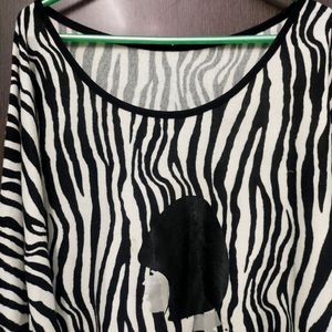 White Tiger Print Top