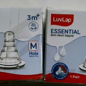 Sealed - Luvlap Natural Flo Teat Slim Neck - 4 pcs