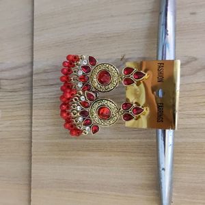 An Alluring Pair Of Red Ethnic Earrings!