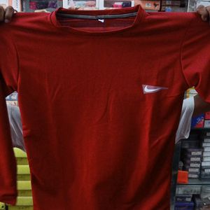 Full Sleeve Red Color T Shirt For Men Women