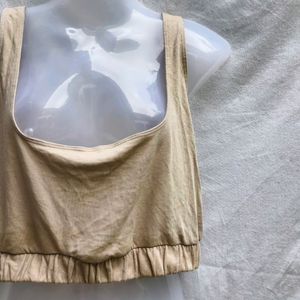 CUTE KHAKI COLOUR CROP TOP