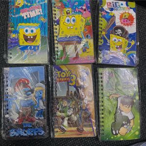 Pack Of 6 3D Cartoon Print Notepads