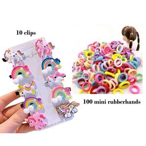 Mini Hair Rubber 100pcs And Clip Set